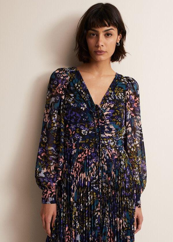 Phase Eight Kindra Floral Pleated Midi Dress