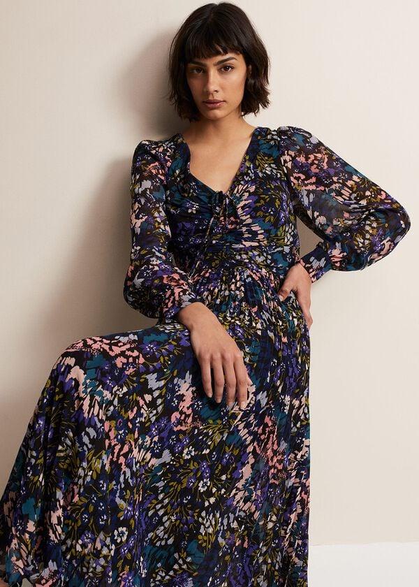 phase eight Kindra Floral Pleated Midi Dress