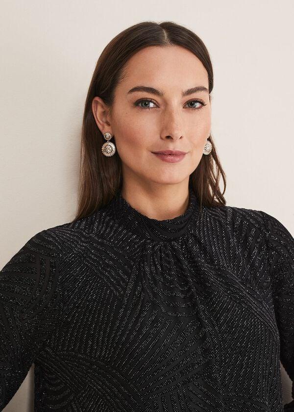 Phase Eight Kirsta Flock Velvet Swing Dress