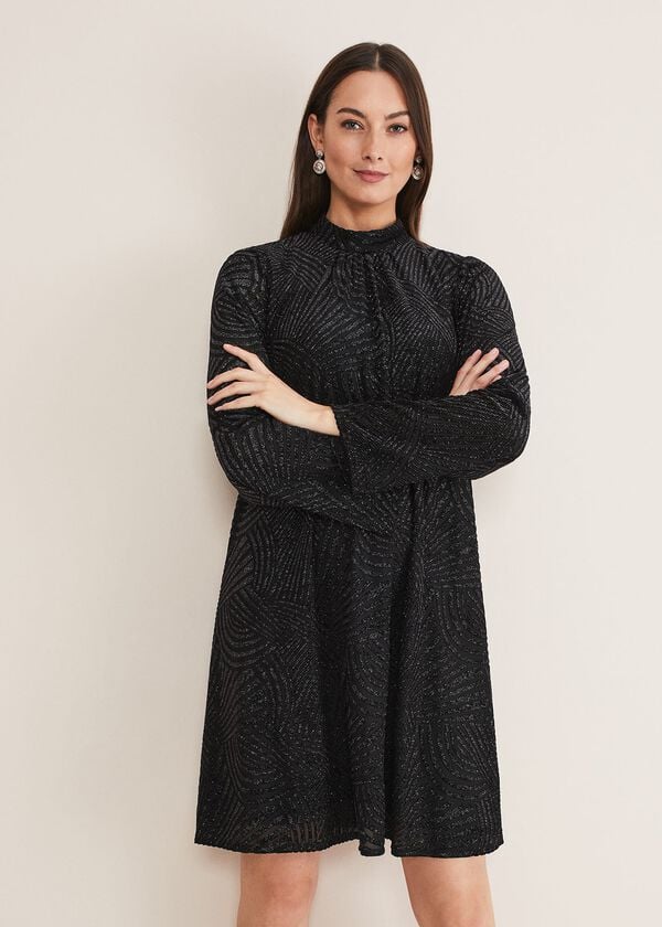 phase eight Kirsta Flock Velvet Swing Dress