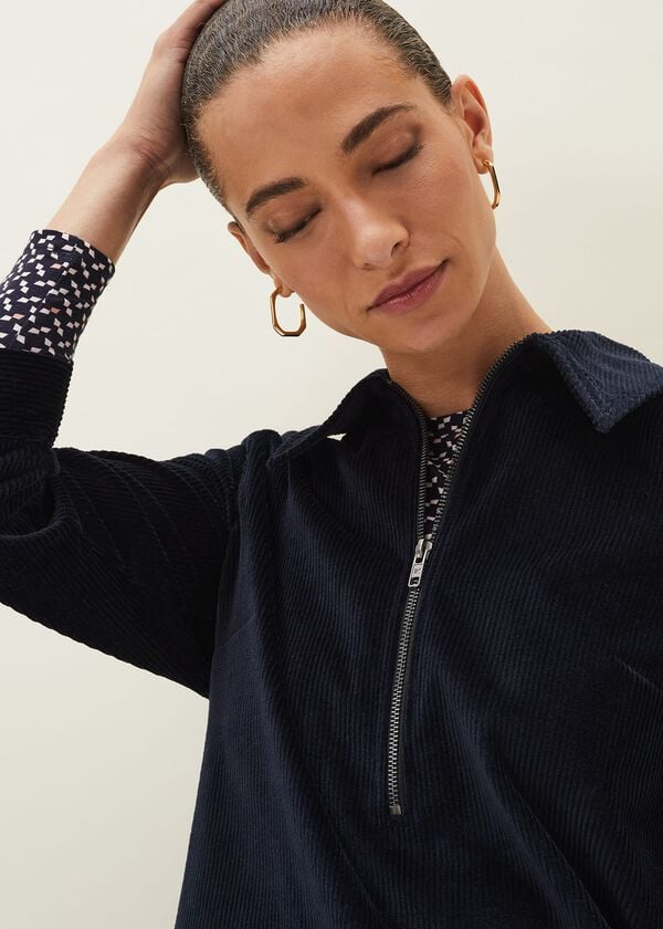 Phase Eight Kirsty Corduroy Zip Front Dress