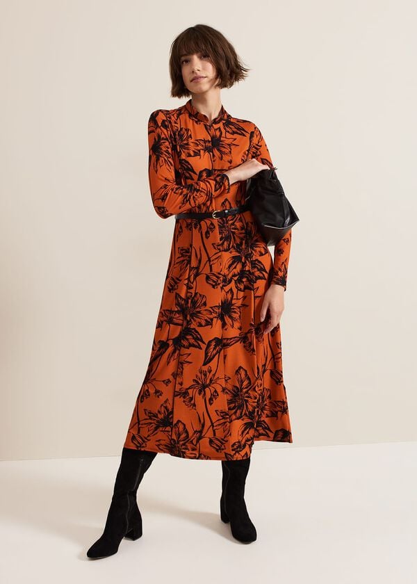 Phase Eight Krissy Floral Piped Midi Dress