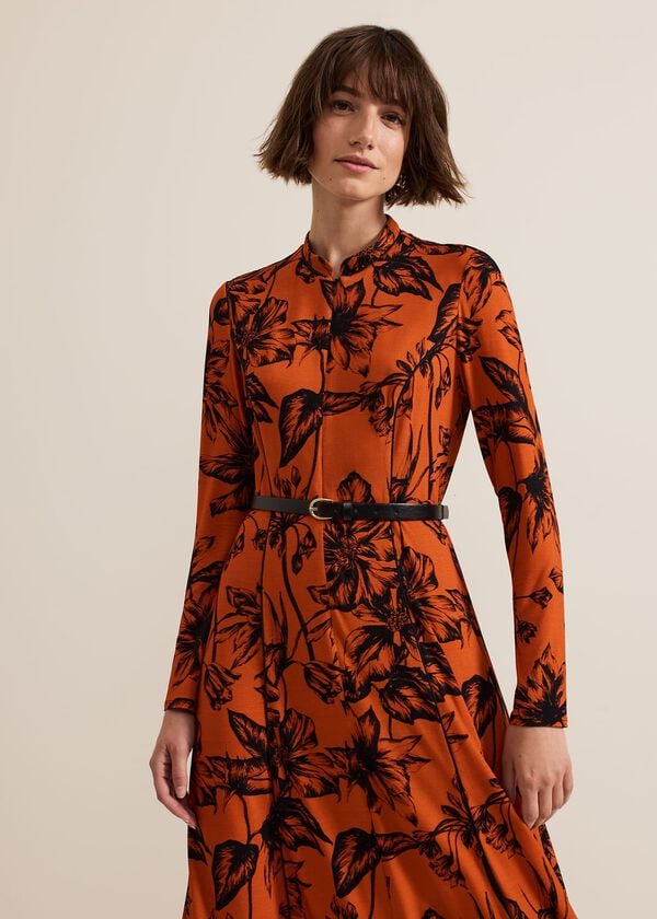 Phase Eight Krissy Floral Piped Midi Dress