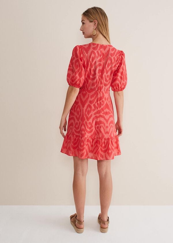 Phase Eight Krystal Cotton Abstract Mini Dress