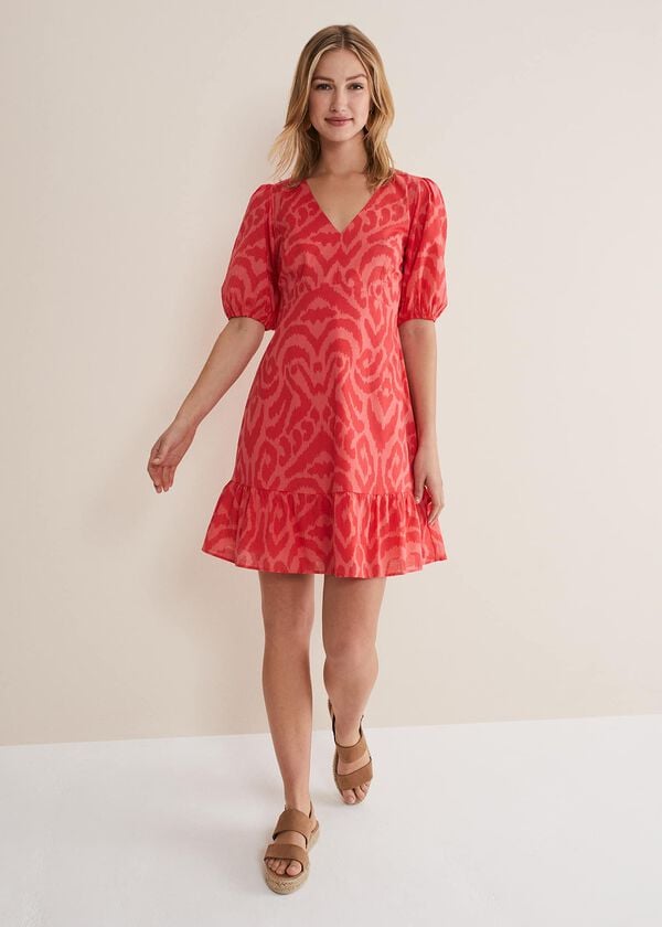 Phase Eight Krystal Cotton Abstract Mini Dress