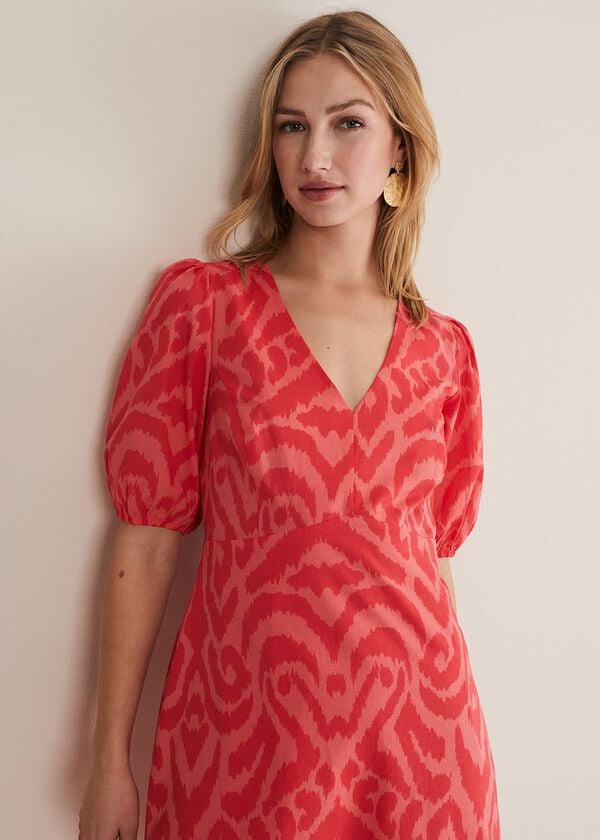 Phase Eight Krystal Cotton Abstract Mini Dress