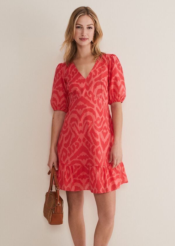 phase eight Krystal Cotton Abstract Mini Dress