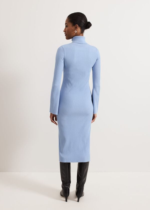 Phase Eight Kylie Blue Roll Neck Dress