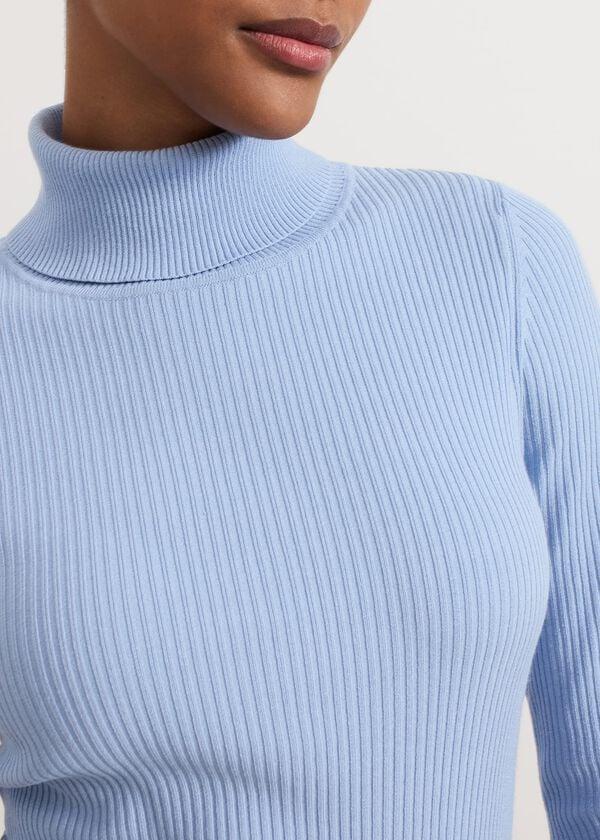 Phase Eight Kylie Blue Roll Neck Dress