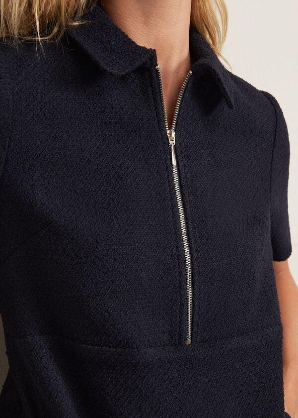 Phase Eight Lana Tweed Zip Tunic Mini Dress