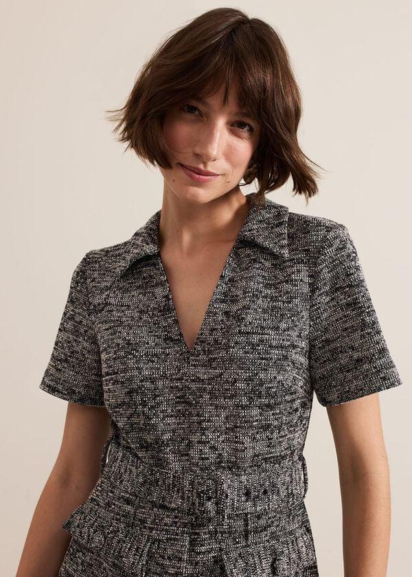 Phase Eight Lavinia Grey Tweed Wide Leg Jumpsuit