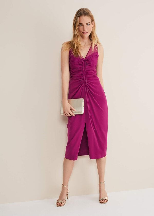 Phase Eight Leah Ruched Midi Dress