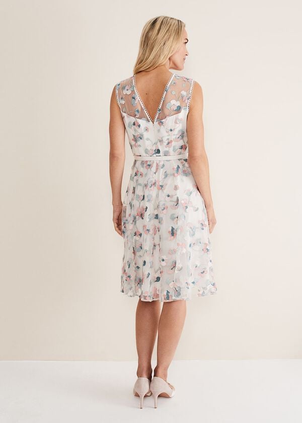 Phase Eight Leighton Floral Embroidered Midi Dress