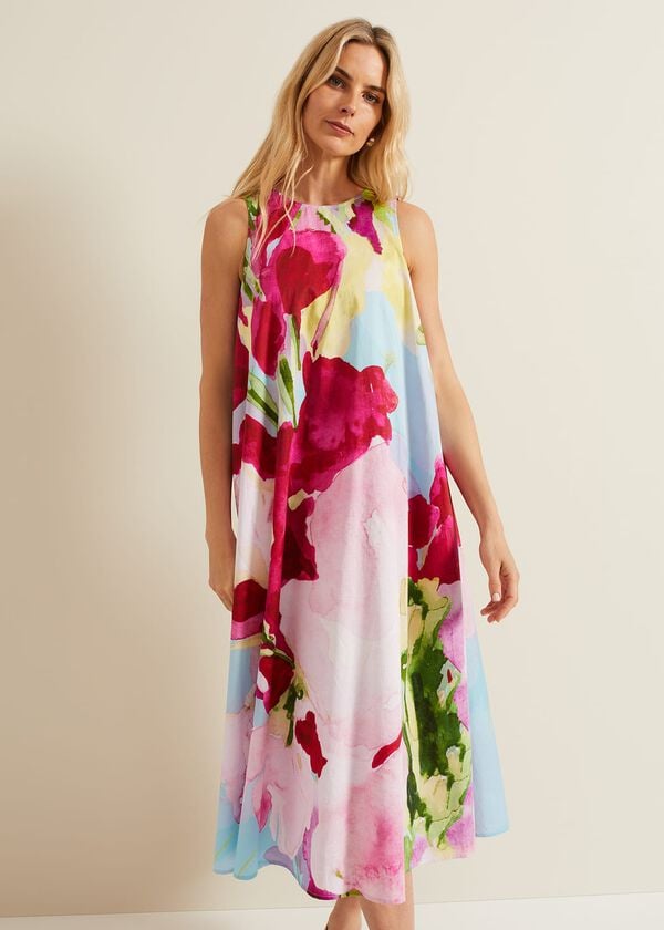 Phase Eight Leila Cotton Floral Midi Dress