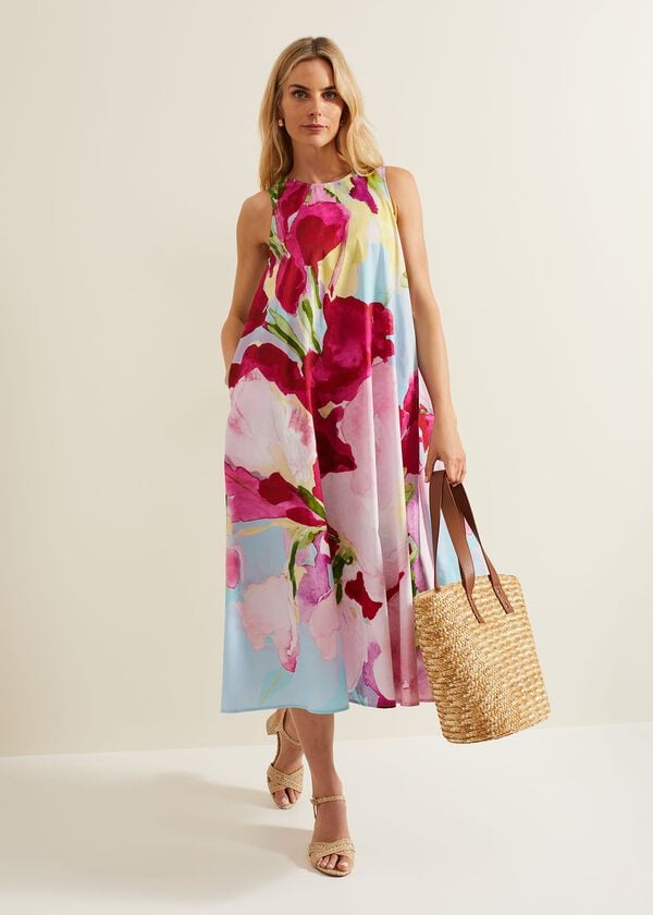 phase eight Leila Cotton Floral Midi Dress