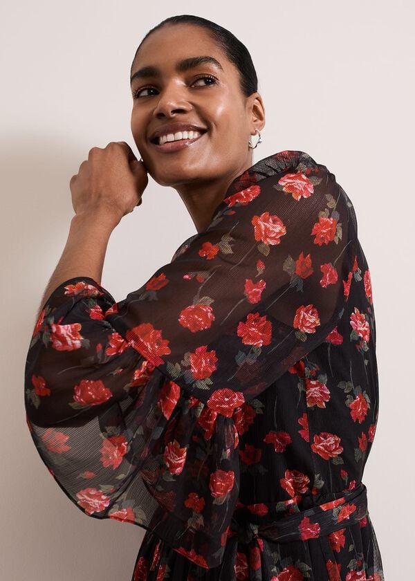 Phase Eight Lela Floral Textured Midi Dress