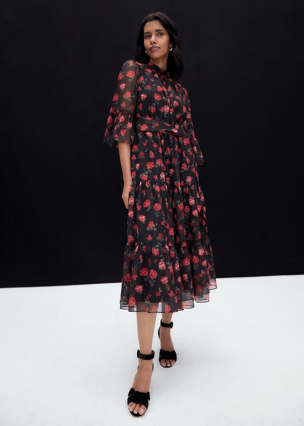 phase eight Lela Floral Textured Midi Dress