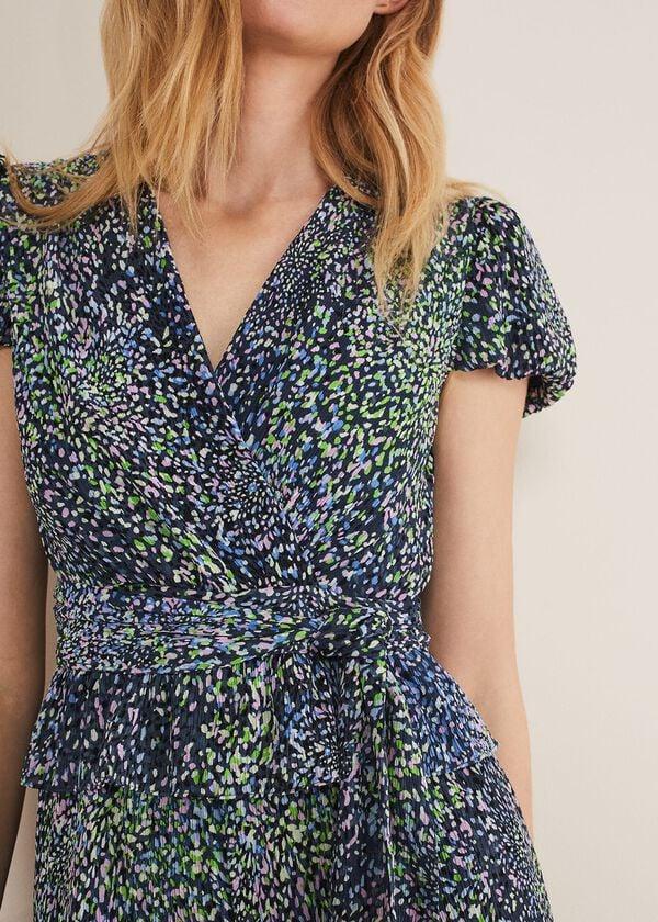 Phase Eight Leora Wrap Printed Plisse Jumpsuit