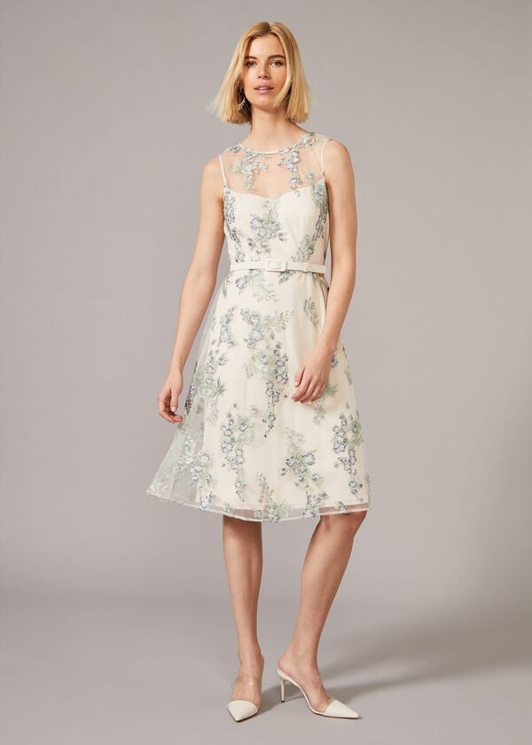 Phase Eight Lia Embroidered Fit And Flare Dress