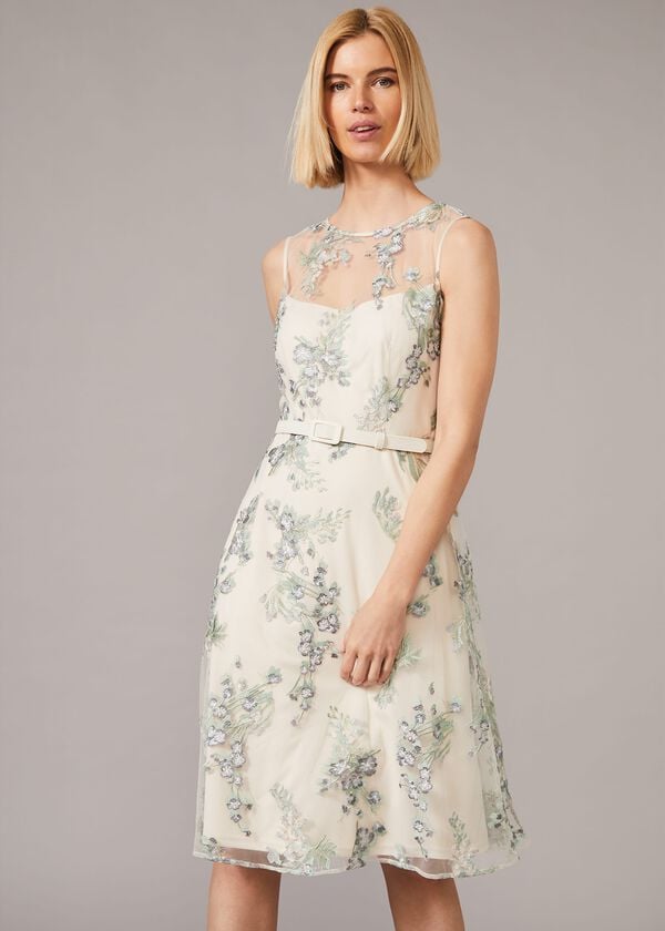 phase eight Lia Embroidered Fit And Flare Dress