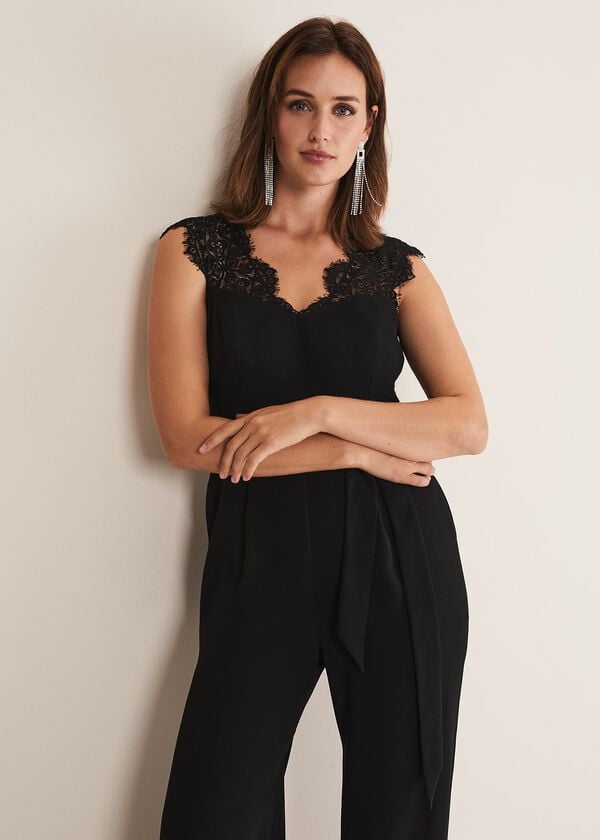 Phase Eight Lia Sleeveless Lace Detail Jumpsuit