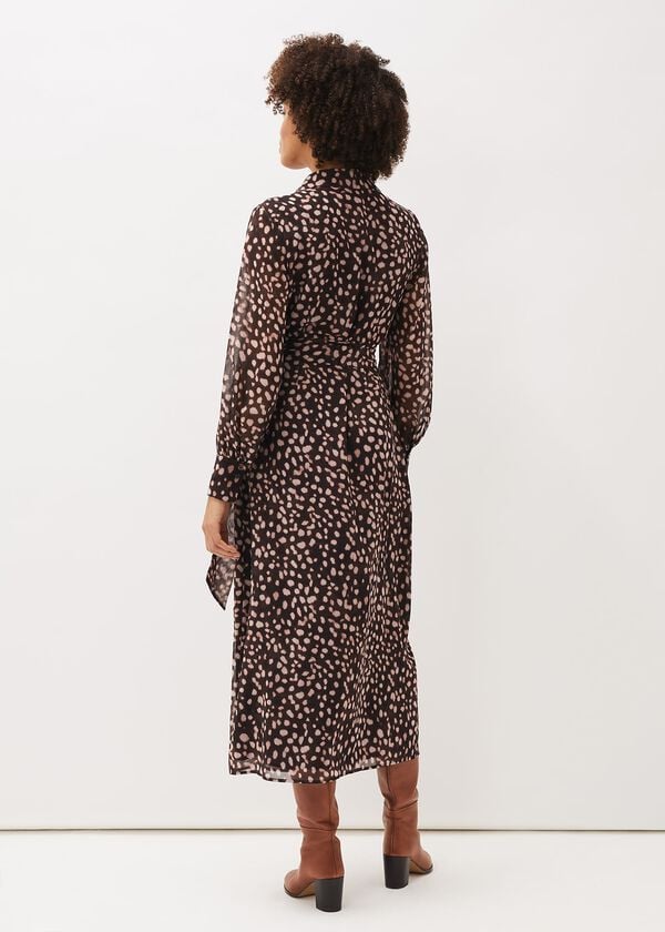 Phase Eight Libby Spot Print Midi Dress