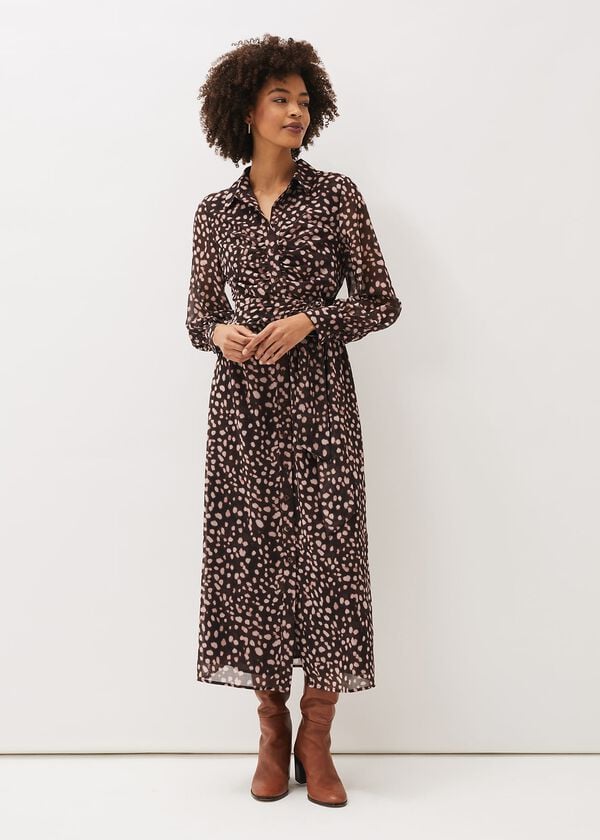 Phase Eight Libby Spot Print Midi Dress