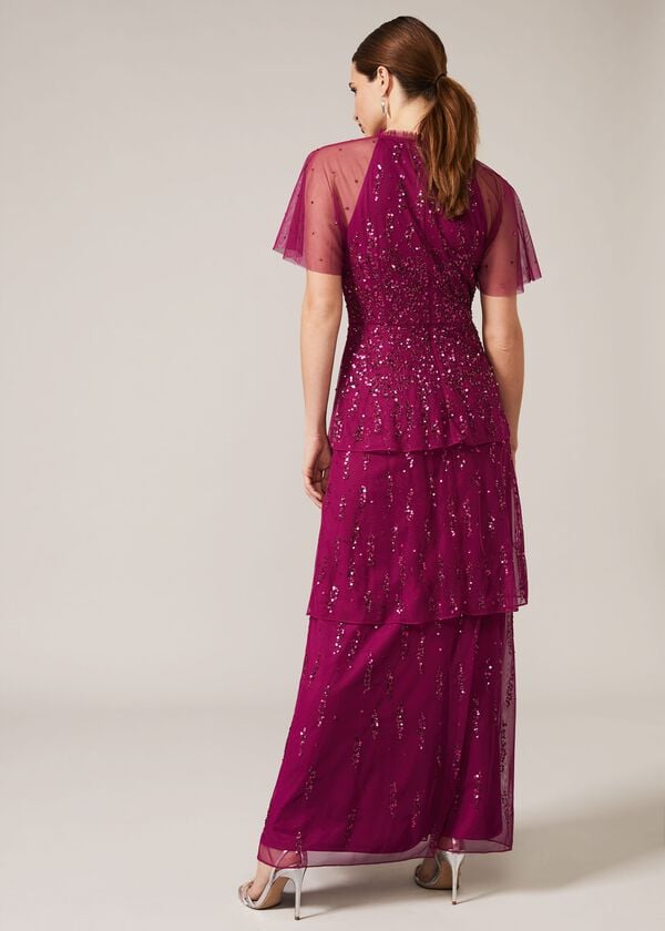 Phase Eight Liliana Tiered Embellished Dress