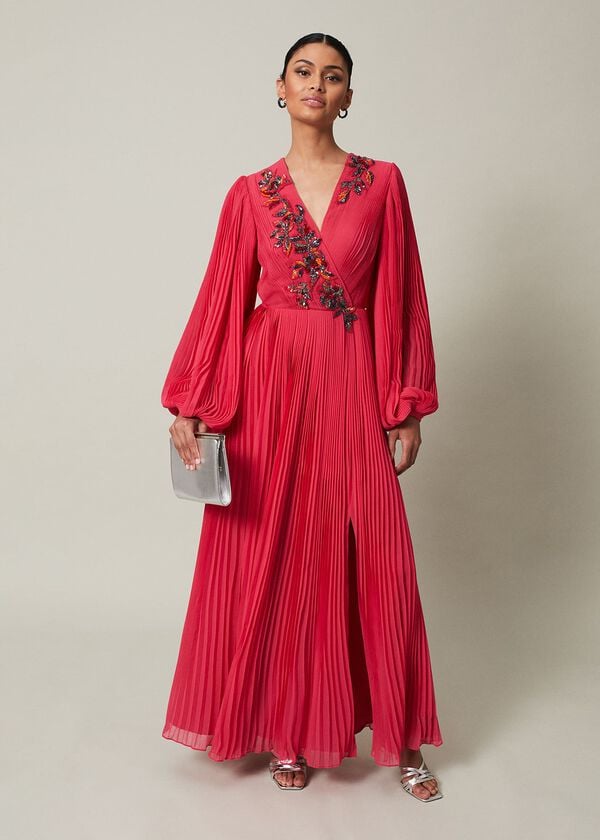 phase eight Lillian Pleated Wrap Maxi Dress