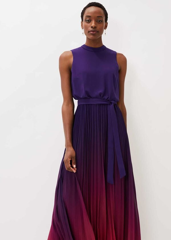 Phase Eight Lily Dip Dye Pleated Dress
