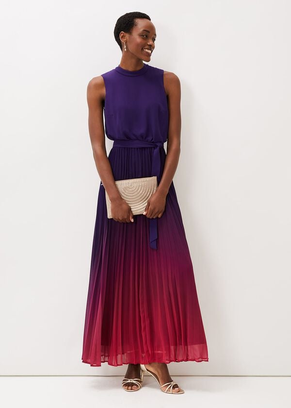 phase eight Lily Dip Dye Pleated Dress