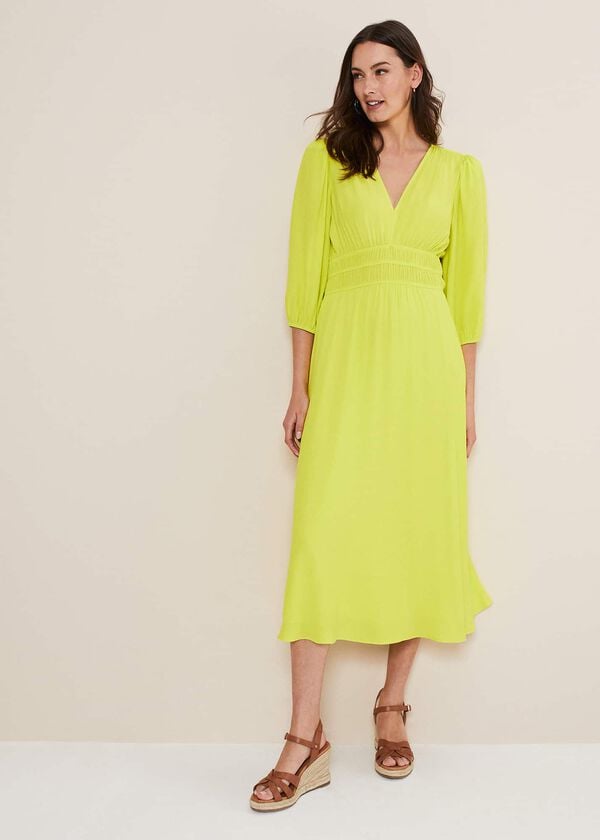 Phase Eight Lina Lime Midi Dress