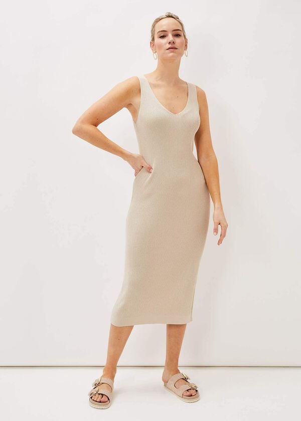 Phase Eight Lindan Ribbed Knit Midi Dress