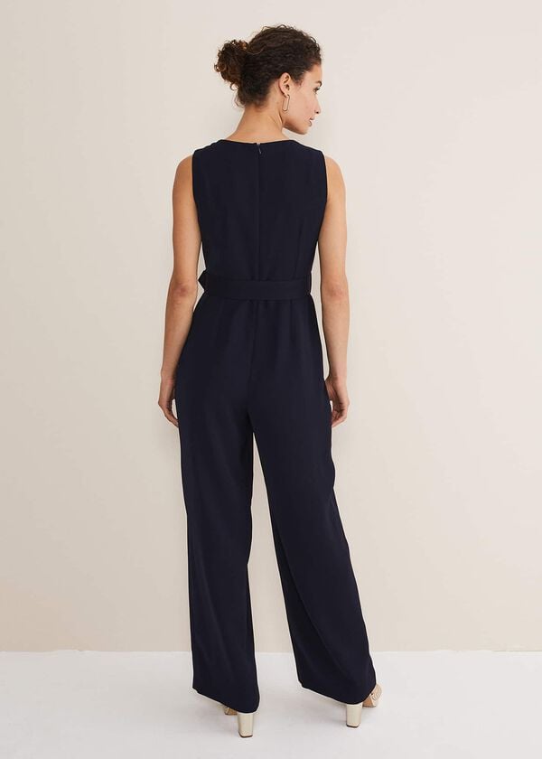 Phase Eight Lissia Navy Wide Leg Jumpsuit