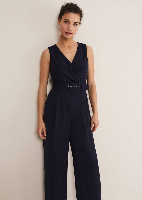 Phase Eight Lissia Navy Wide Leg Jumpsuit