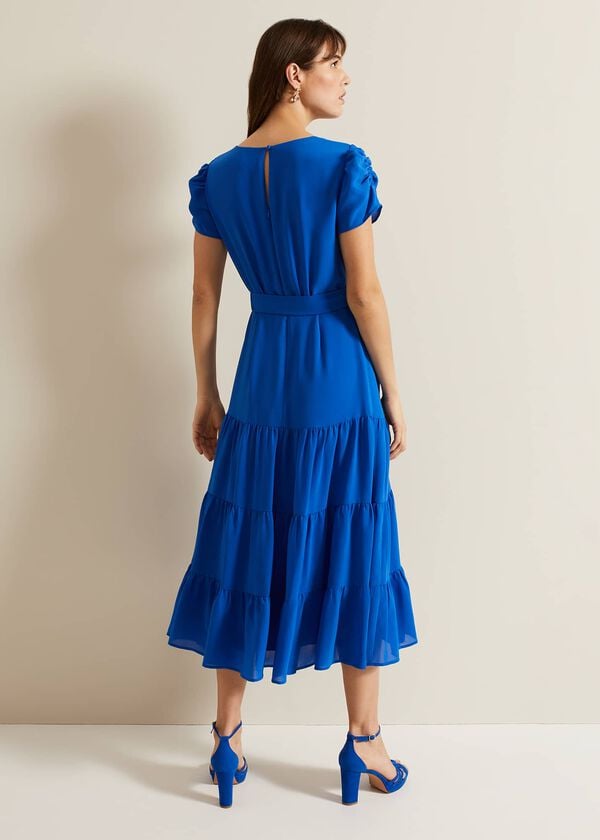 Phase Eight Lola Blue Tiered Dress