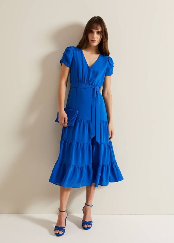 Phase Eight Lola Blue Tiered Dress