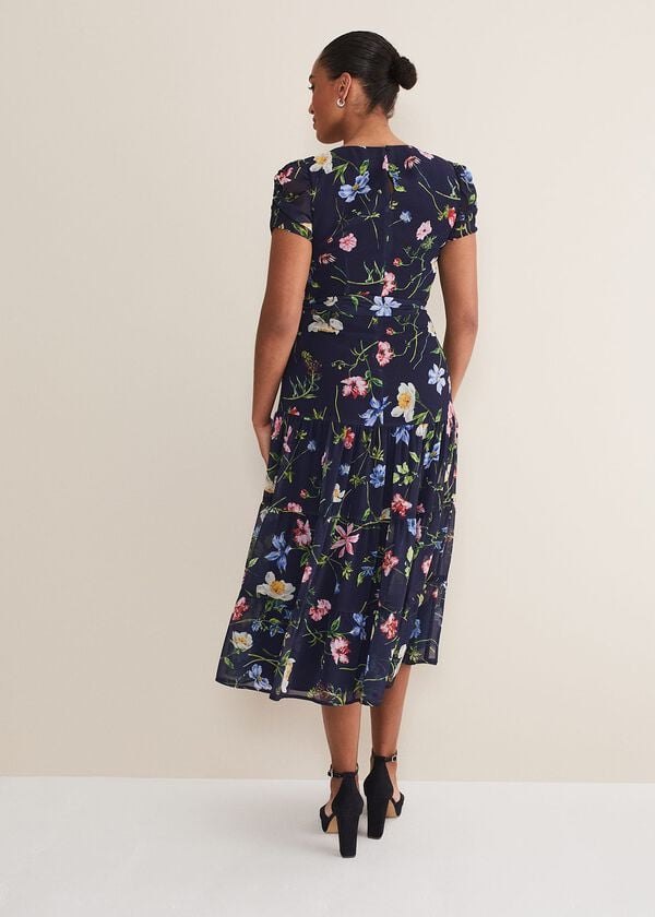 Phase Eight Lola Floral Tiered Midi Dress