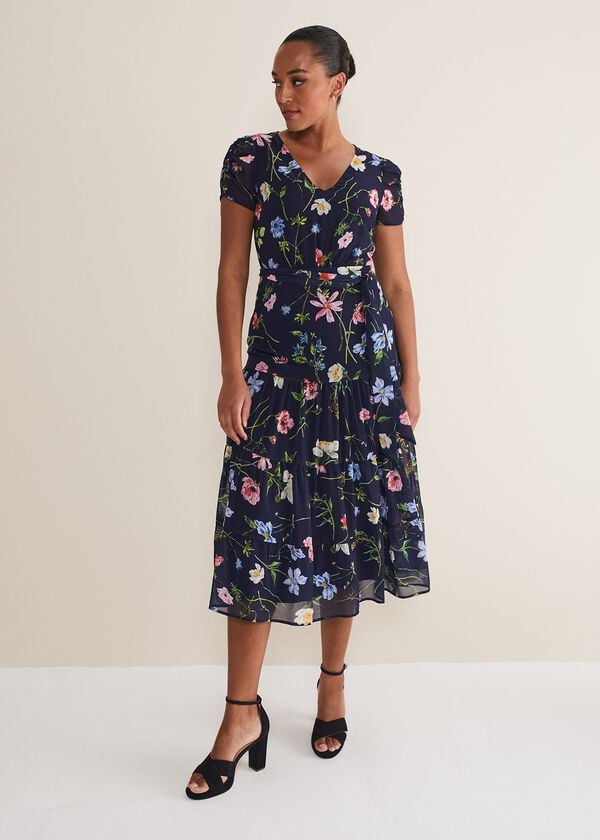 phase eight Lola Floral Tiered Midi Dress