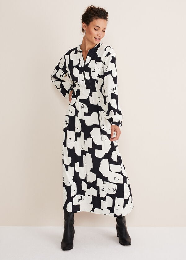 Phase Eight Luana Geo Zip Front Midi Dress