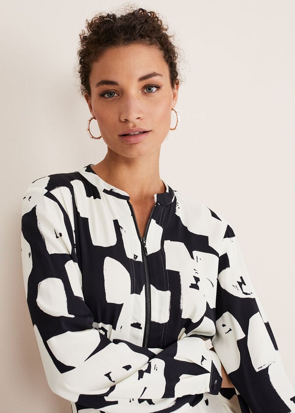 Phase Eight Luana Geo Zip Front Midi Dress