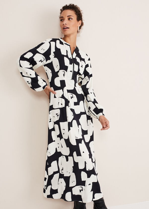 phase eight Luana Geo Zip Front Midi Dress