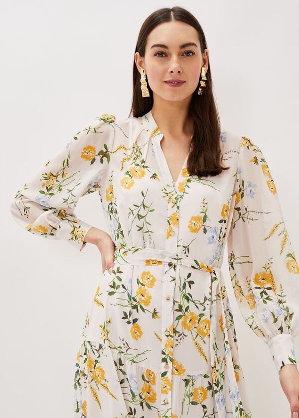 Phase Eight Lucie Floral Shirt Midaxi Dress