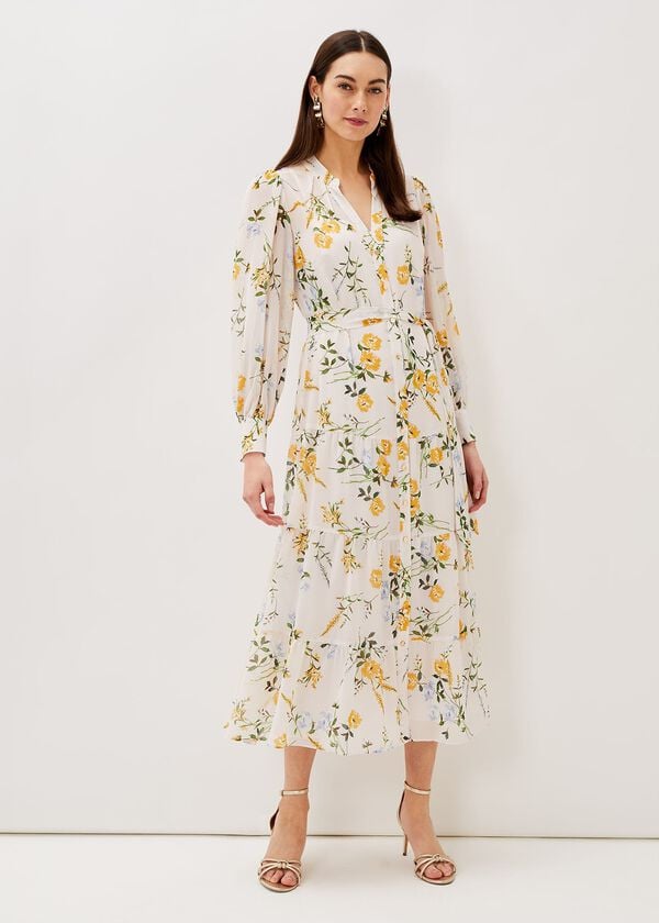 phase eight Lucie Floral Shirt Midaxi Dress