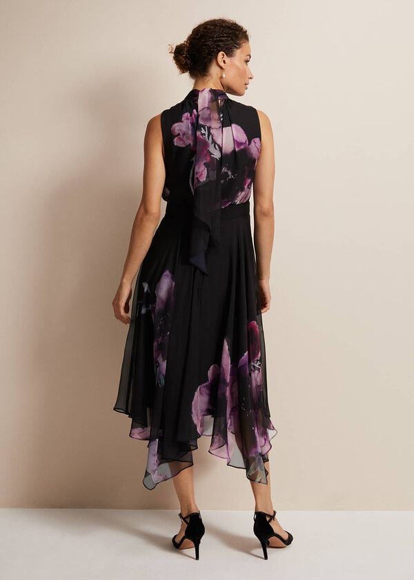 Phase Eight Lucinda Floral Chiffon Midi Dress