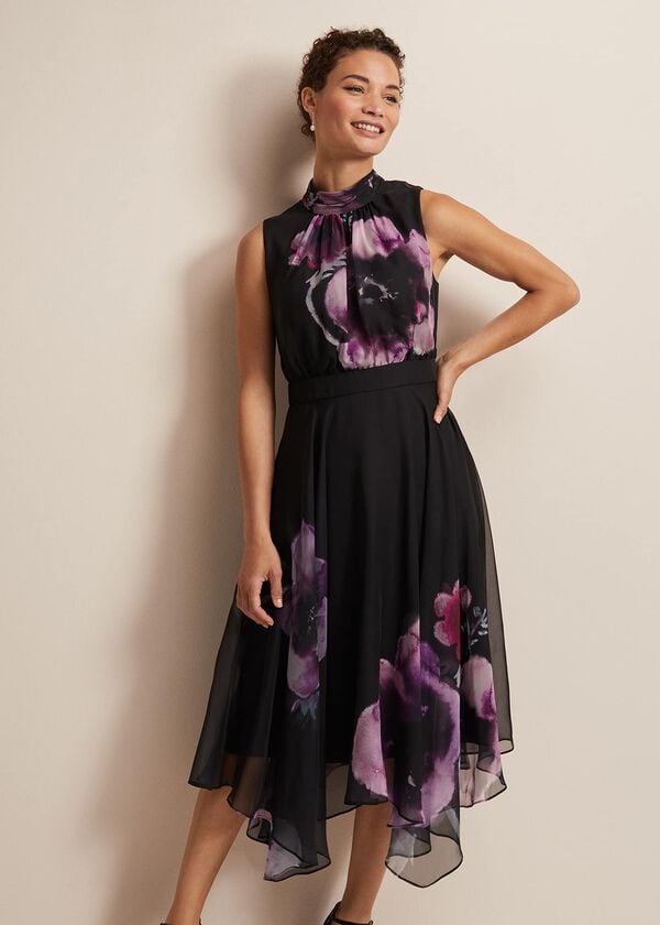 Phase Eight Lucinda Floral Chiffon Midi Dress
