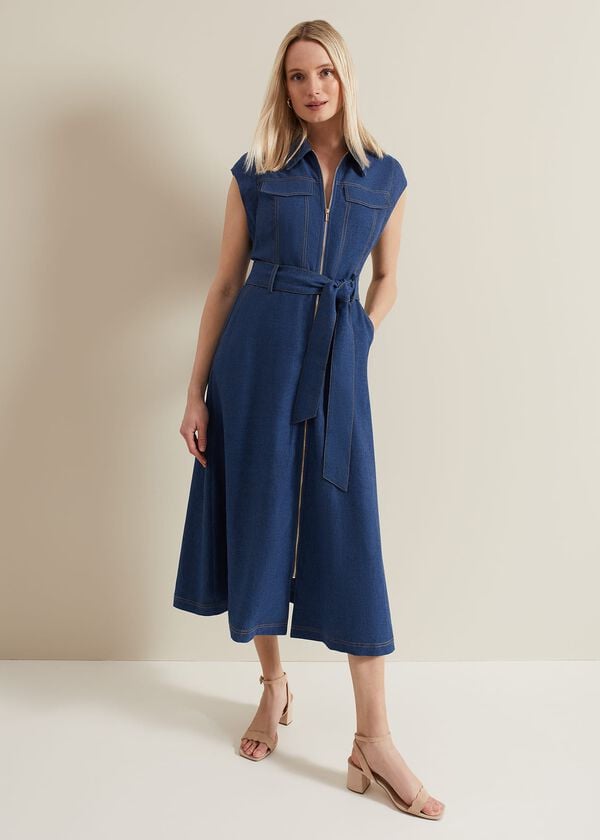 Phase Eight Luiza Denim Midi Dress