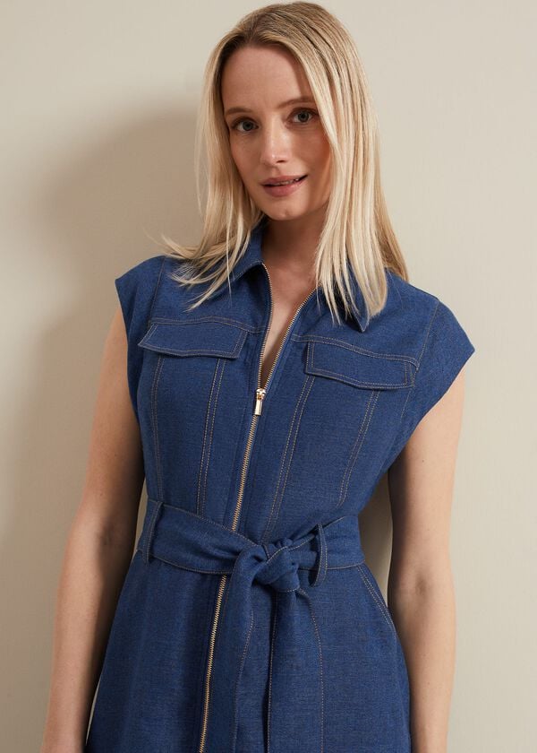 Phase Eight Luiza Denim Midi Dress