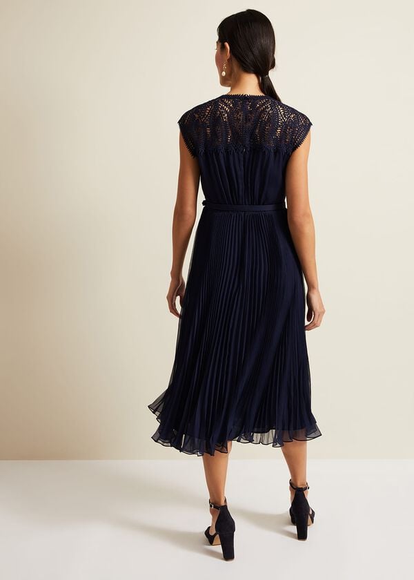 Phase Eight Makaela Pleat Embroidered Dress