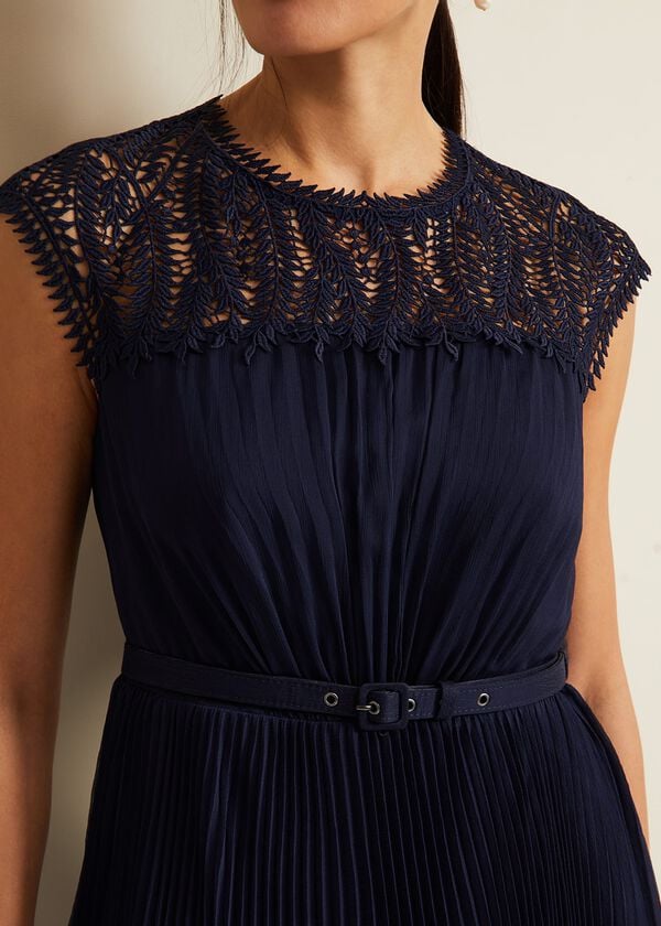 Phase Eight Makaela Pleat Embroidered Dress